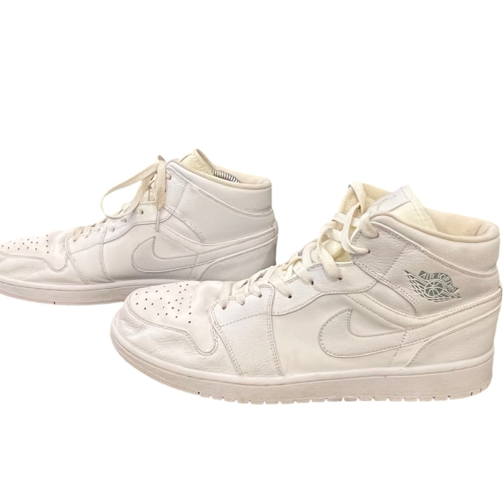 Nike Air Jordan Retro Mid Pure Platinum White Sneakers Mens Size 12 554725-109